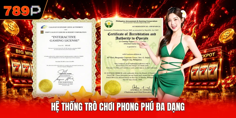 Hệ thống trò chơi phong phú đa dạng